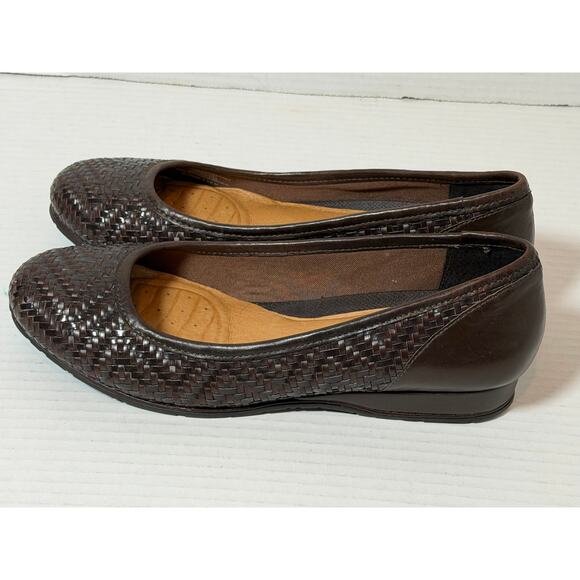 Women's Nurture Sloan Woven Brown Flat Slip On Leather Shoes Size 9.5 - Picture 2 of 8